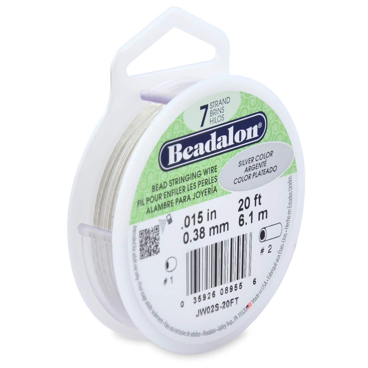 12 Pack: Beadalon® 0.38mm Silver 7 Strand Bead Stringing Wire